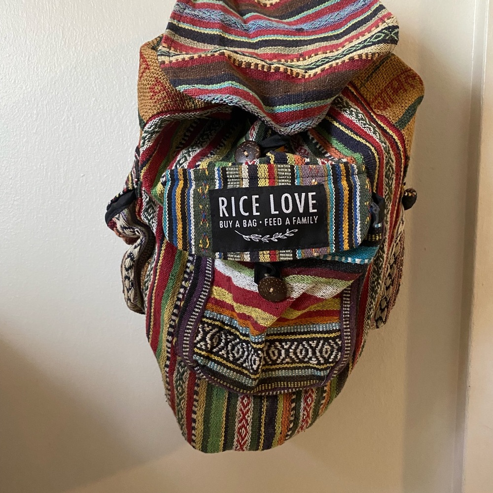Multicolor Striped Backpack